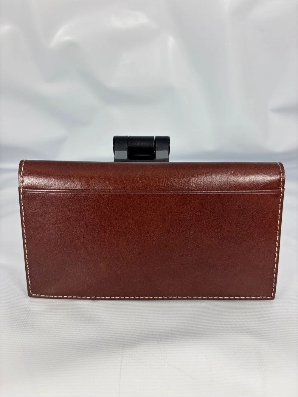 Nocona Brown Tooled Leather Wallet with Cream Inlay